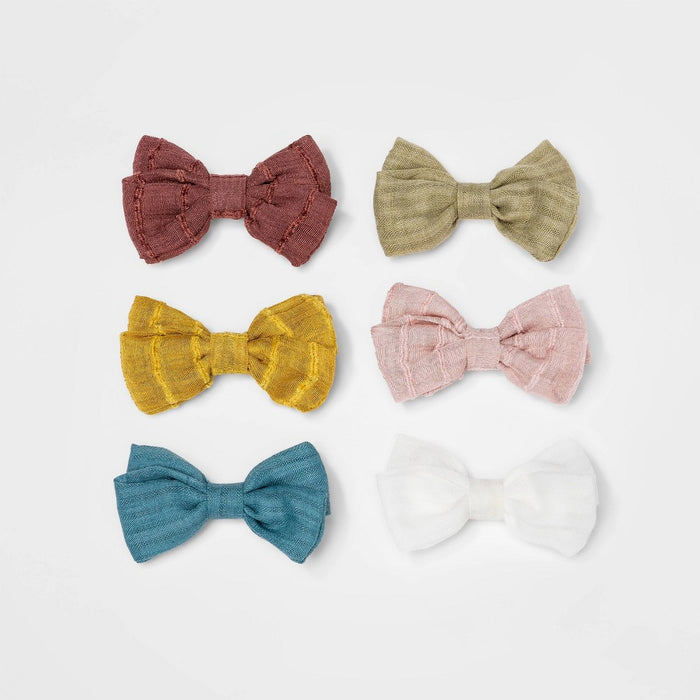 Baby Girls' 6pk Woven Striped Hair Clips - Cloud Island