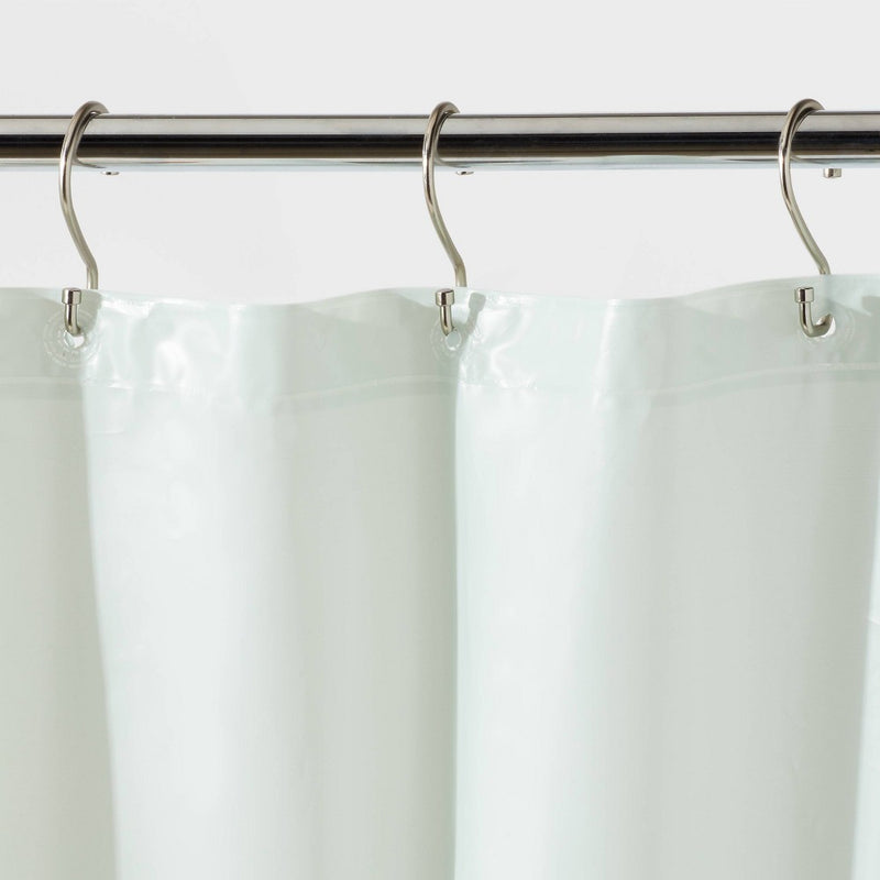 'You Are Right Where You Are Meant to Be' PEVA Shower Curtain Light Mint Green - Room Essentials