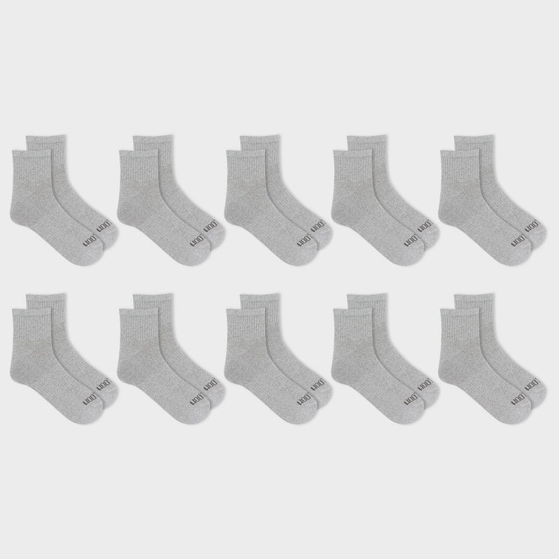 Fruit of the Loom Men's Comfort Stretch Ankle Socks 10pk - Gray 10-13