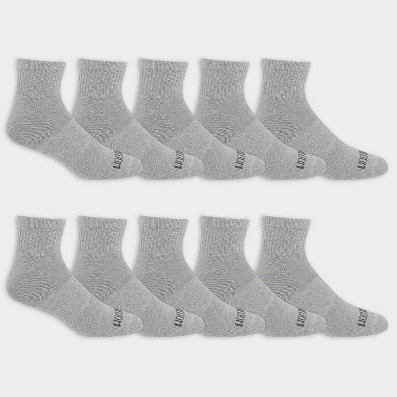 Fruit of the Loom Men's Comfort Stretch Ankle Socks 10pk - Gray 10-13