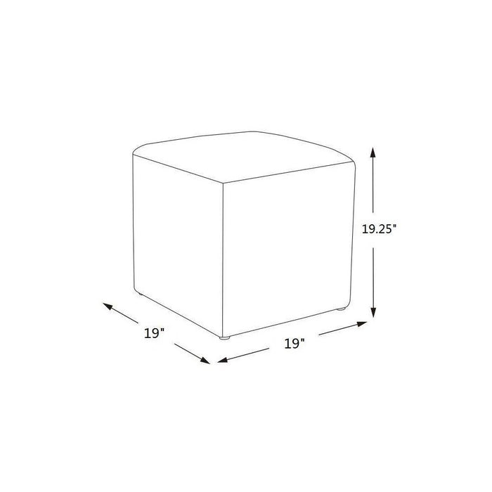 Lynwood Square Upholstered Cube Ottoman Cream/Brown Plaid - Threshold designed with Studio McGee