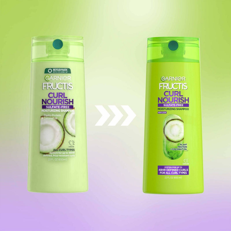 Garnier Fructis Curl Nourish Sulfate-Free Shampoo Infused with Coconut Oil & Glycerin - 22 fl oz