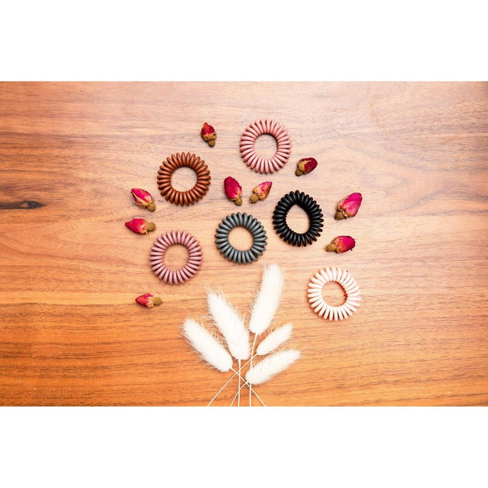 scunci Basics Spiral Hair Ties Matte - Pink/Brown/Black/Gray - 6pk