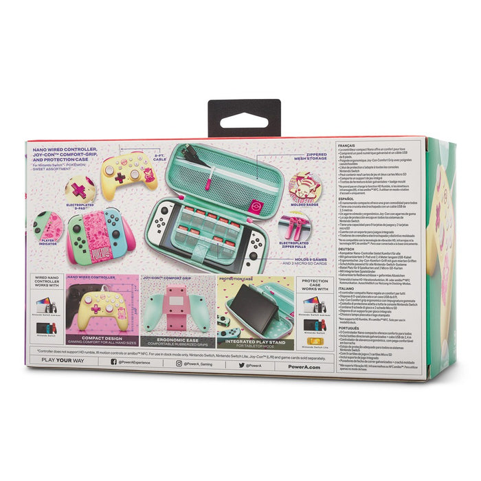 PowerA Nano Wired Controller w/ Case and Comfort Grips-Pokemon: Sweet Friends