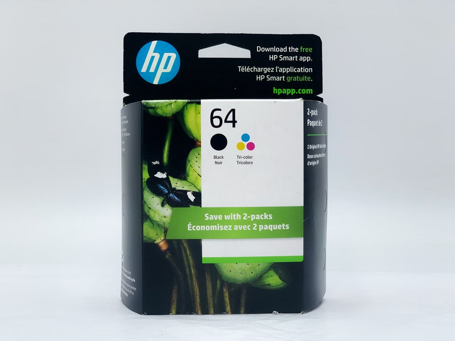 HP 64 High Yield Original Ink Cartridges - Black, Tri-color -EXP:11/2026