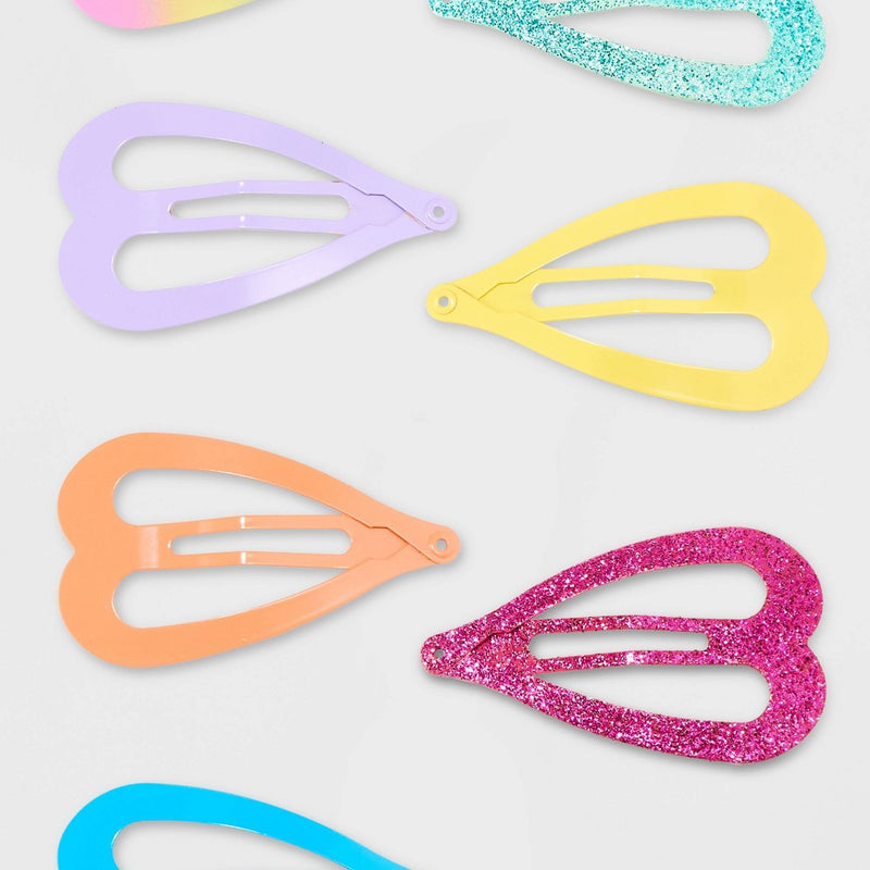 Girls' 8pk Heart Snap Clips - Cat & Jack
