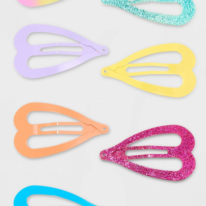 Girls' 8pk Heart Snap Clips - Cat & Jack