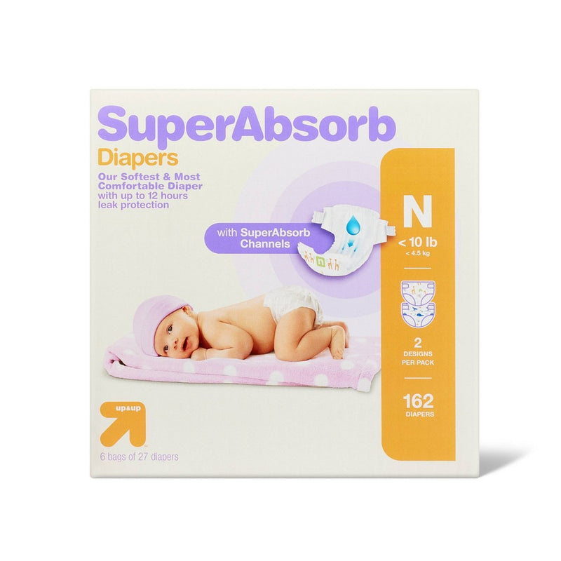 Disposable Diapers Giant Pack - Size Newborn - 162ct - up & up