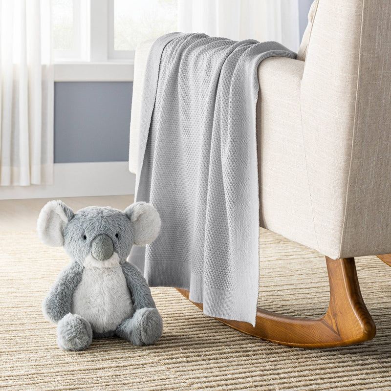 Seed Stitch Sweater Knit Baby Blanket - Gray - Cloud Island
