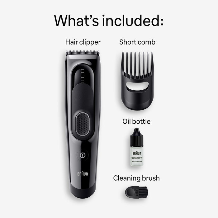 BraunSeries 5 HC5310 Rechargeable 9-Setting HairClipper + 2 Attachment Combs