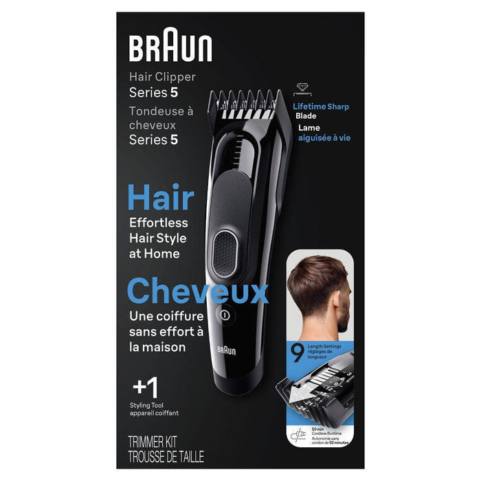 BraunSeries 5 HC5310 Rechargeable 9-Setting HairClipper + 2 Attachment Combs