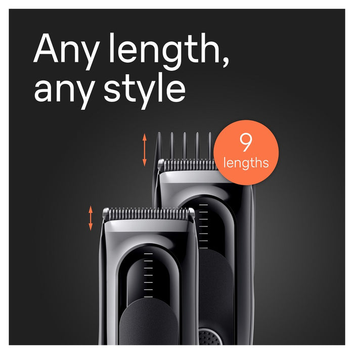 BraunSeries 5 HC5310 Rechargeable 9-Setting HairClipper + 2 Attachment Combs