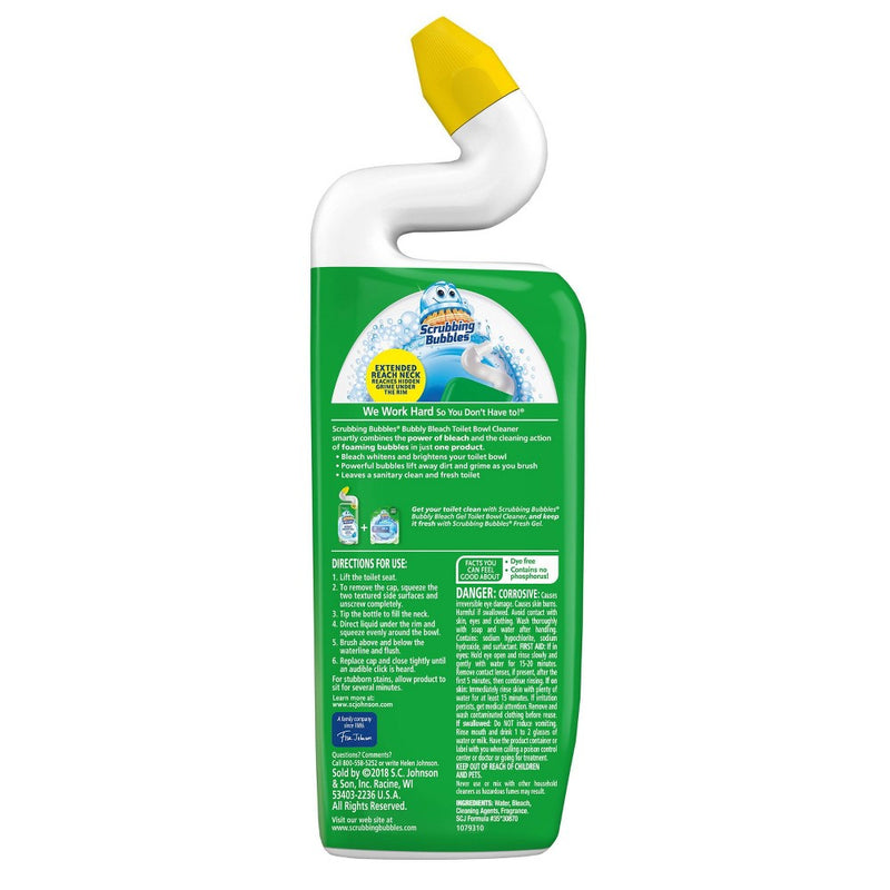 Scrubbing Bubbles Rainshower Scent Bubbly Bleach Gel Toilet Bowl Cleaner - 24oz
