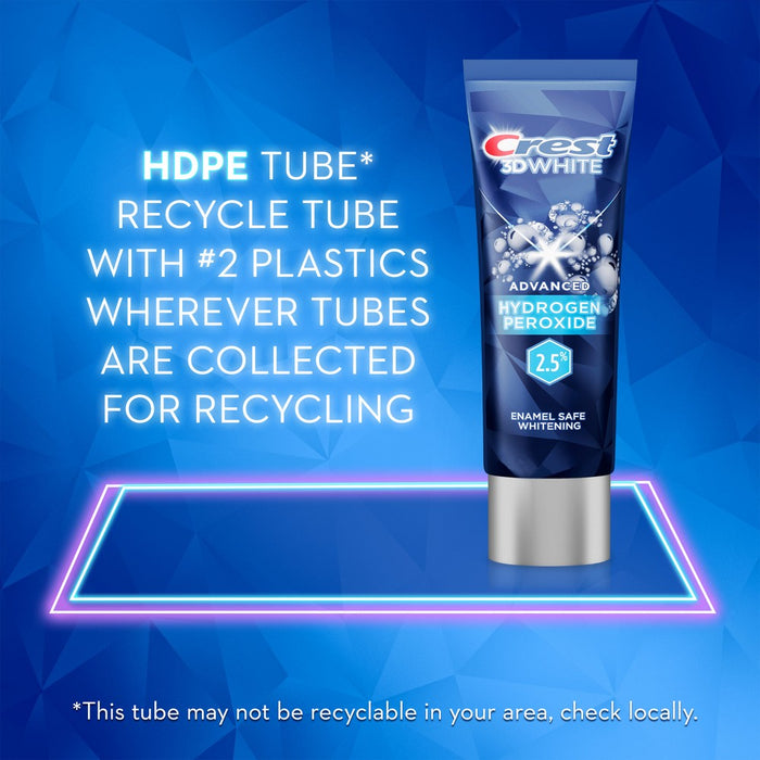 Crest 3D White Advanced Hydrogen Peroxide 2.5% Teeth Whitening Toothpaste - Fresh Mint - 3oz