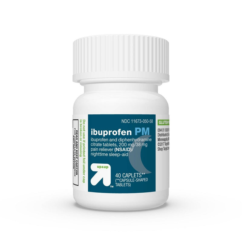 Ibuprofen (NSAID) PM Extra Strength Pain Reliever Nighttime Sleep-Aid Caplets - 40ct - up & up