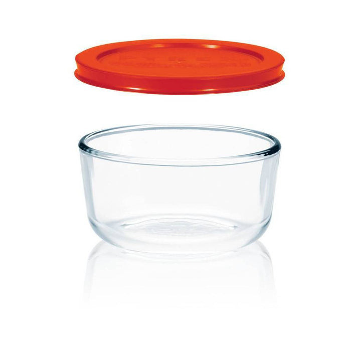Pyrex 2 Cup 6pc Round Glass Food Storage Value Pack Red