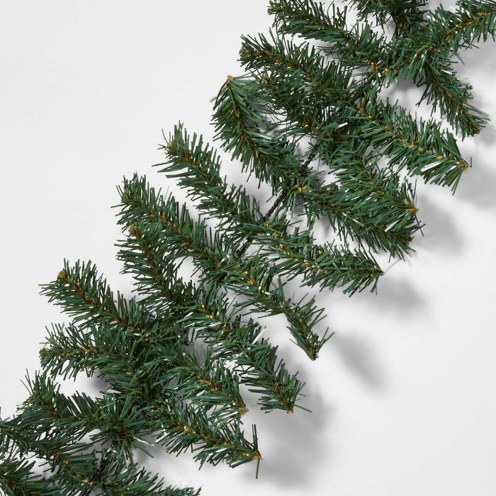 9' Unlit Artificial Pine Christmas Garland Green - Wondershop