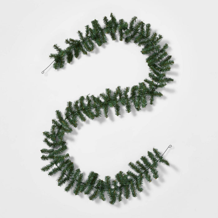9' Unlit Artificial Pine Christmas Garland Green - Wondershop
