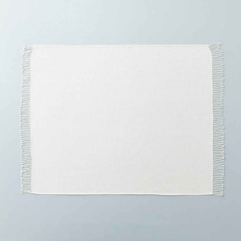 Solid Texture Woven Throw Blanket Sour Cream - Hearth & Hand with Magnolia