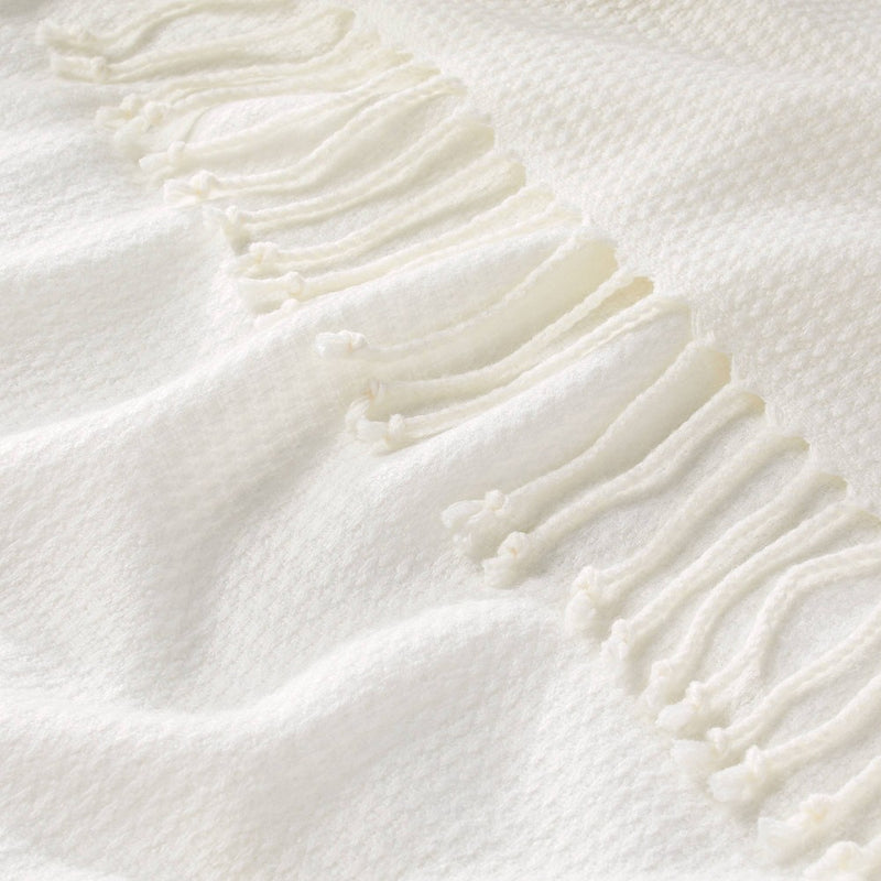 Solid Texture Woven Throw Blanket Sour Cream - Hearth & Hand with Magnolia