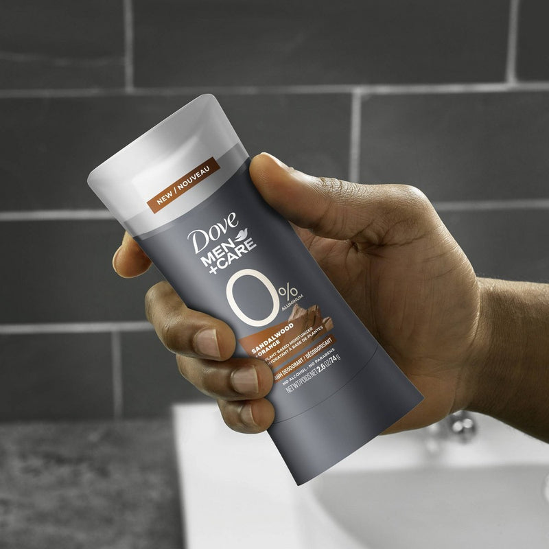Dove Men+Care 0% Aluminum Deodorant Stick Sandalwood & Orange - 2.6oz