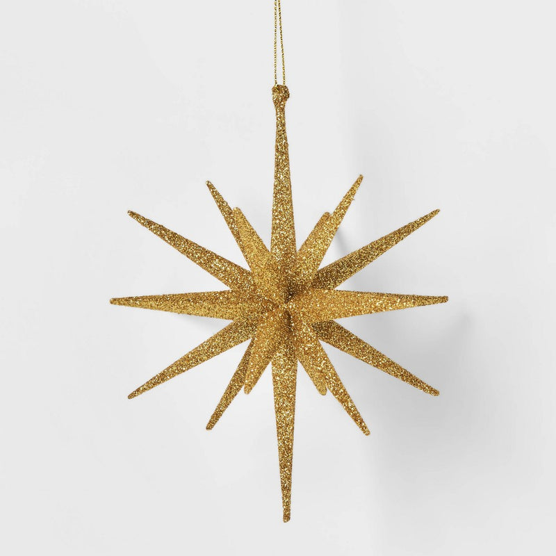 Plastic Spike Starburst Christmas Tree Ornament Gold - Wondershop
