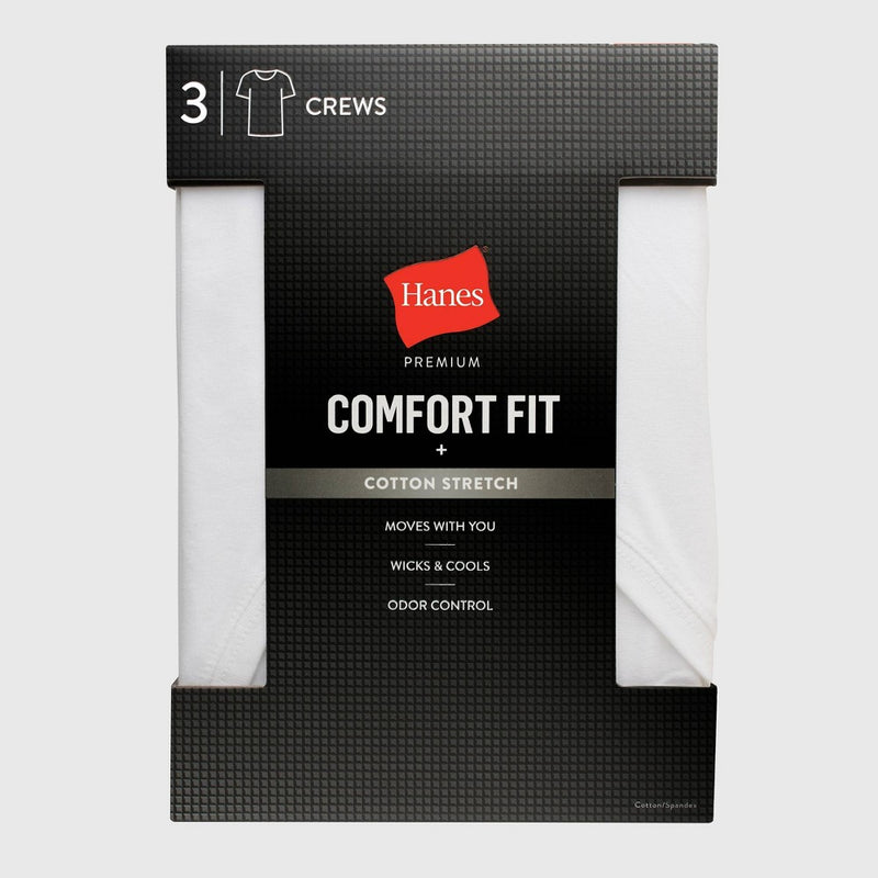 Hanes Premium Men's 3pk Comfort Fit Crewneck T-Shirt - White L