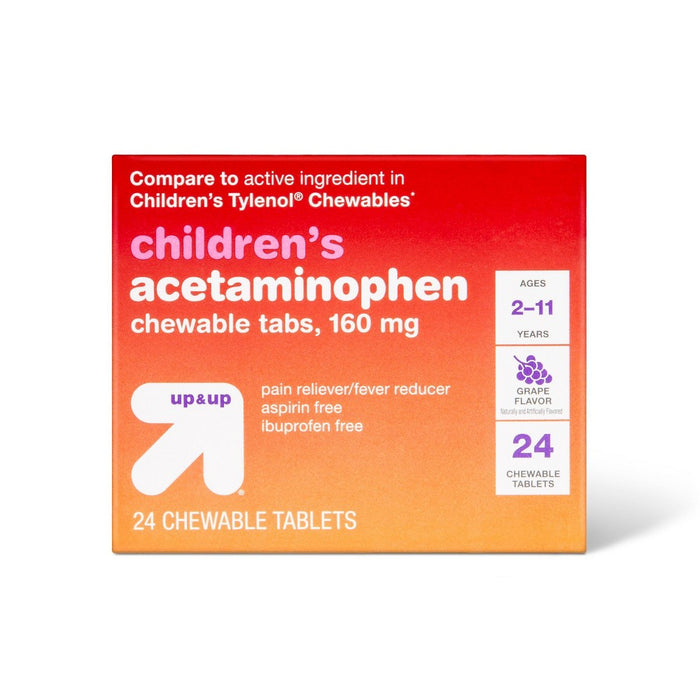 Junior Strength Acetaminophen Chewable Tablets - Grape - 24ct - up & up