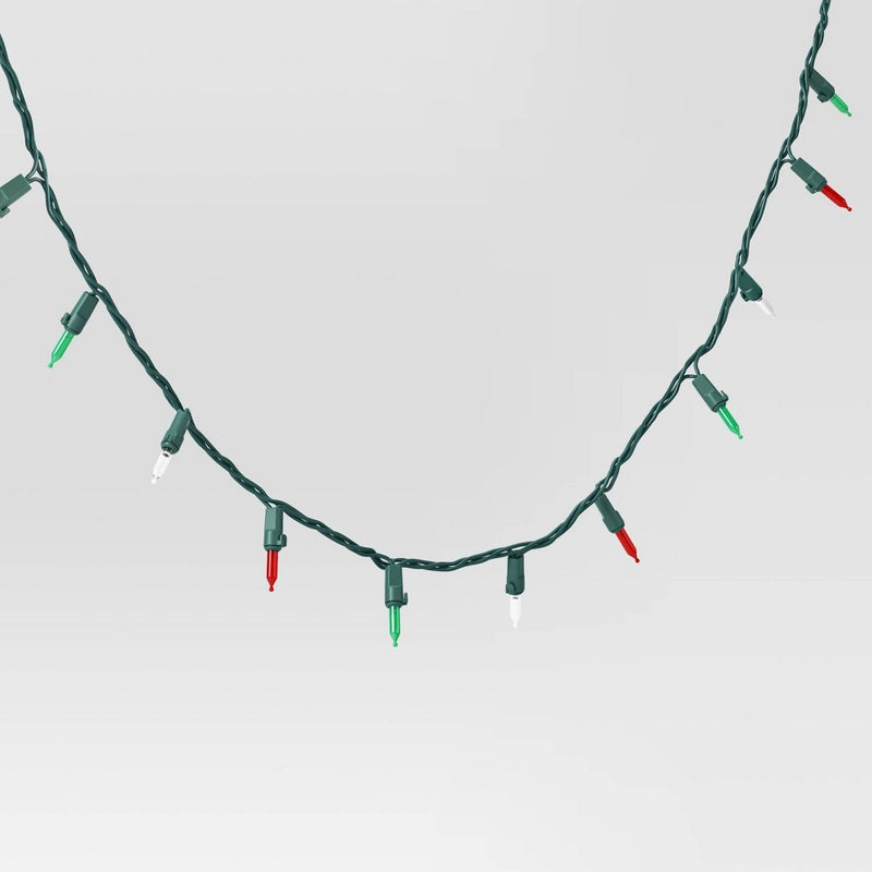 100ct LED Smooth Mini Christmas String Lights Red/Green/Warm White with Green Wire - Wondershop