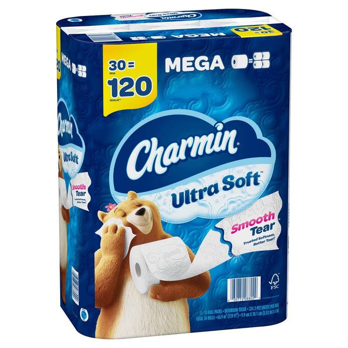 Charmin Ultra Soft Toilet Paper - 30 Mega Rolls