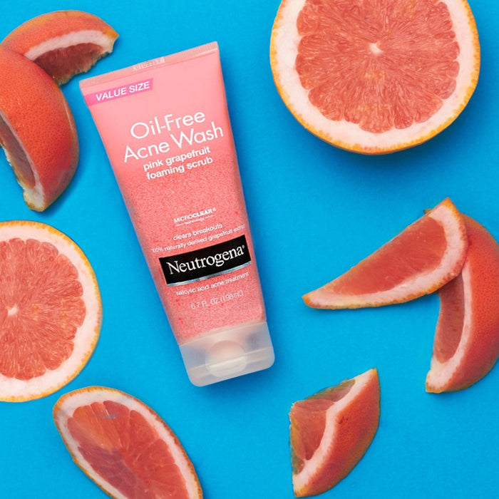 Neutrogena Oil Free Pink Grapefruit Acne Face Wash with Vitamin C for Breakouts - 6.7 fl oz