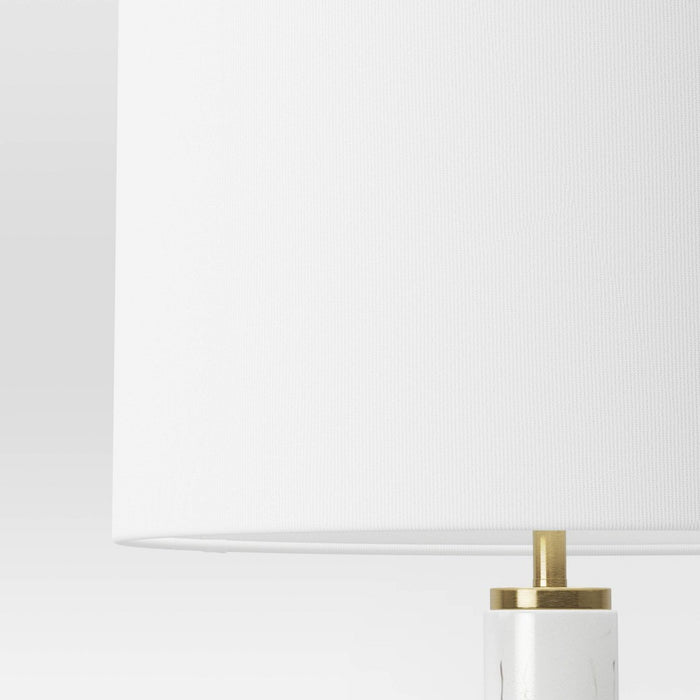 Faux Marble Stick Floor Lamp White - Threshold