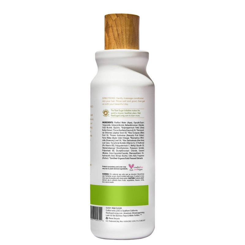 Raw Sugar Conditioner Truly Unruly Avocado + Apple Cider Vinegar + Rosemary Oil - 18 fl oz