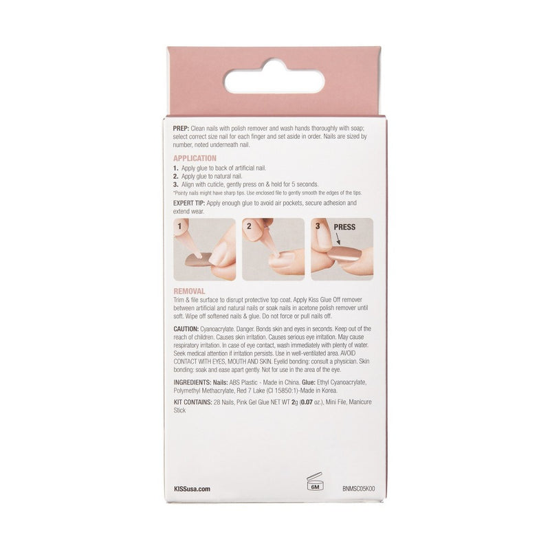 KISS Bare But Better Fake Nails - Pink - 28ct