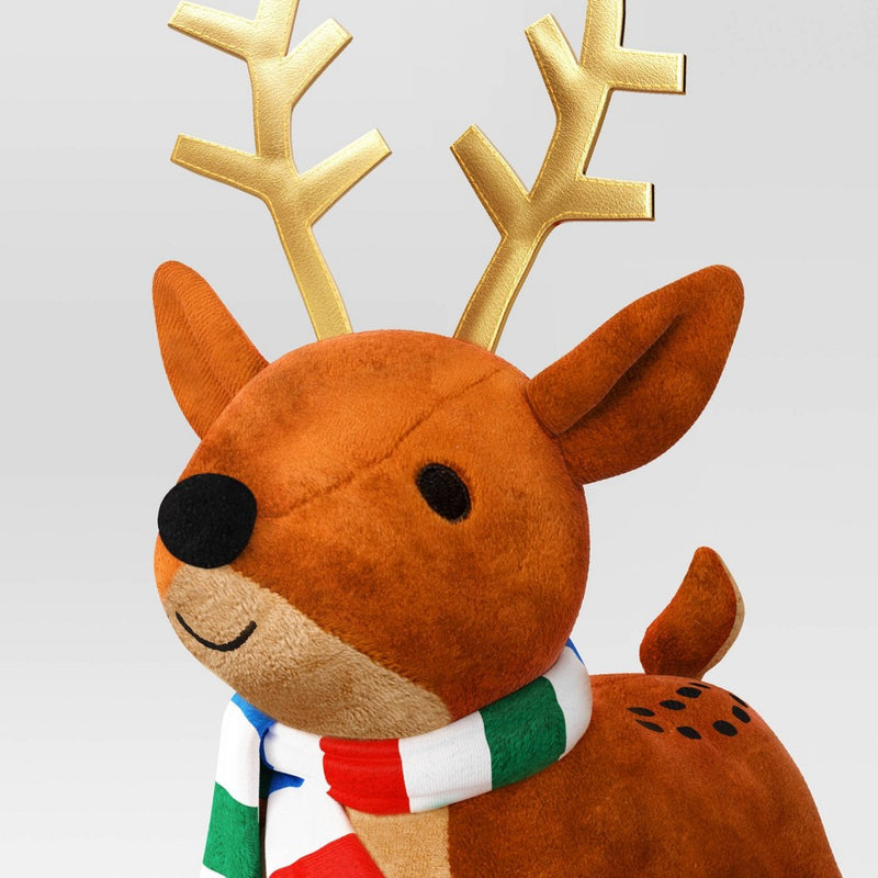 13" Battery Operated Animated Plush Dancing Reindeer Christmas Figurine - Wondershop Brown