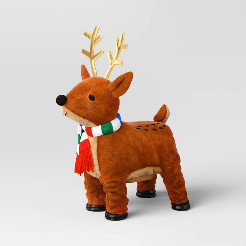 13" Battery Operated Animated Plush Dancing Reindeer Christmas Figurine - Wondershop Brown