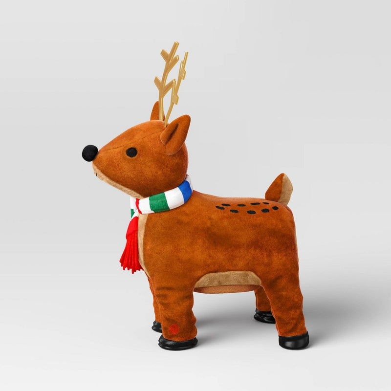 13" Battery Operated Animated Plush Dancing Reindeer Christmas Figurine - Wondershop Brown
