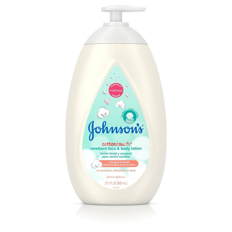 Johnson's CottonTouch Newborn Baby Face & Body Lotion, Hypoallergenic Moisturization for Skin - 27.1 fl oz