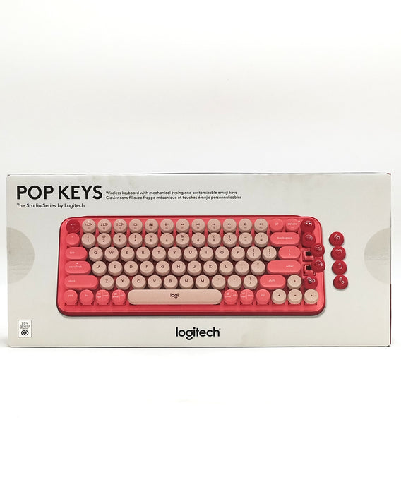 Logitech POP Keys Wireless Mechanical Keyboard With Emojis - Heartbreaker Rose