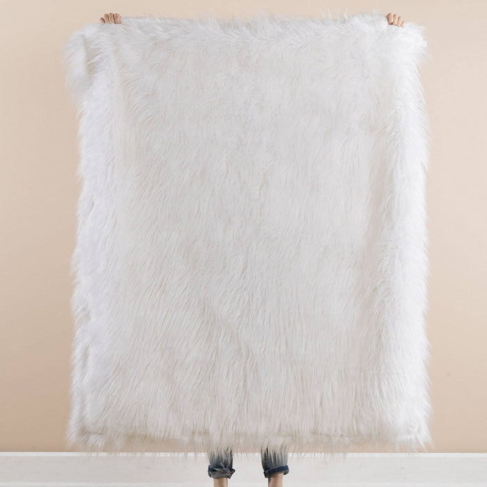 Teen Luxe Long Hair Throw White - Makers Collective