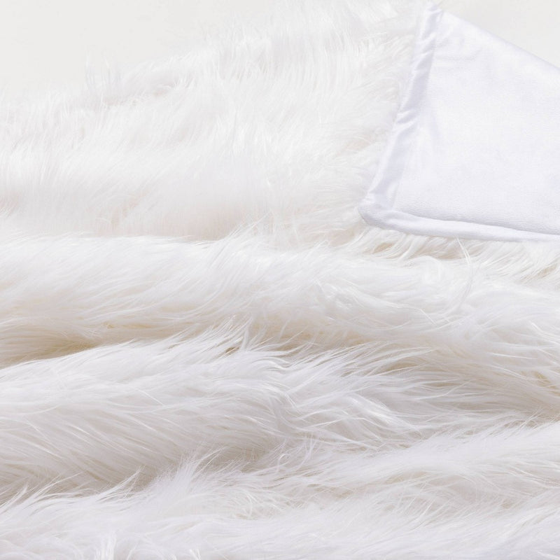 Teen Luxe Long Hair Throw White - Makers Collective