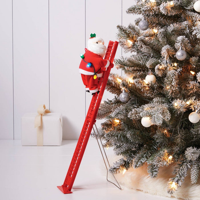 17" Battery Operated Climbing Santa Decorative Christmas Figurine - Wondershop