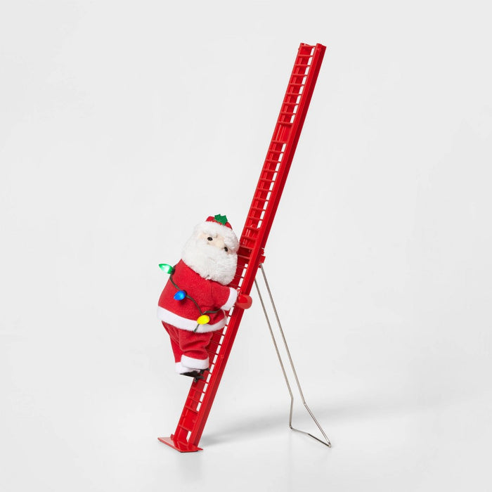 17" Battery Operated Climbing Santa Decorative Christmas Figurine - Wondershop
