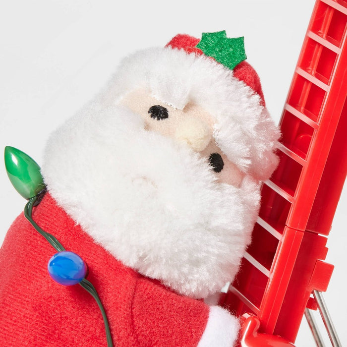 17" Battery Operated Climbing Santa Decorative Christmas Figurine - Wondershop