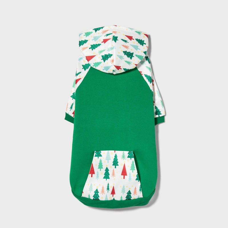 Gingerbread Playhouse Green with Trees Cat and Dog Hoodie - XS - Wondershop