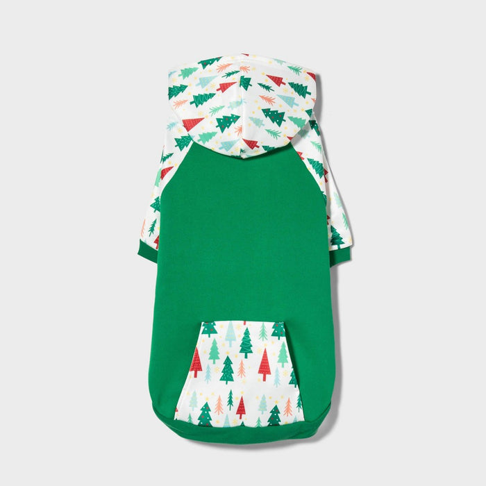 Gingerbread Playhouse Green with Trees Cat and Dog Hoodie - XS - Wondershop