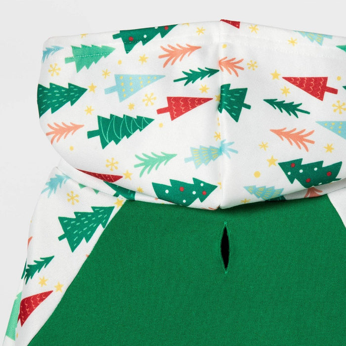 Gingerbread Playhouse Green with Trees Cat and Dog Hoodie - XS - Wondershop