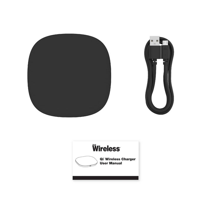 Just Wireless 10W Qi Wireless Charging Pad with 4' TPU Charging Cable - Black