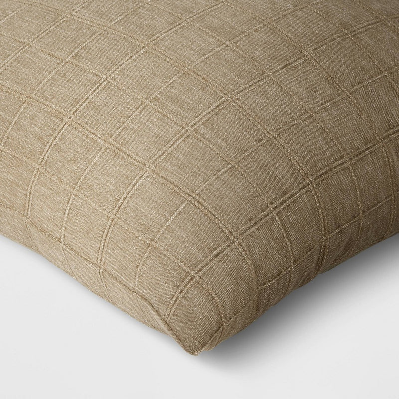 Oversized Woven Washed Windowpane Square Throw Pillow Green - Threshold (LOCAL PICKUP ONLY)