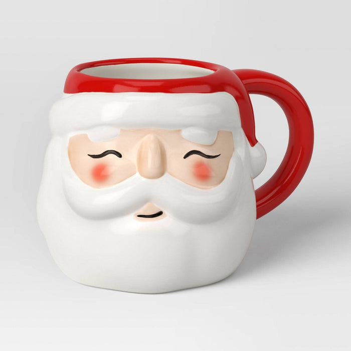 20oz Christmas Earthenware Figural Santa Mug - Wondershop